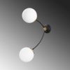 Modern Wall Lamp with Metal Body & Glass Cap, 15 x 41 cm, Height 51 cm | E27 Socket, IP20, Black & White | Perfect for Scandinavian & Hotel Decor