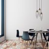 Modern Black Chandelier, 36 x 36 cm, Adjustable Height 130 cm | Metal Body, 3 x E27 Max 40W | Stylish Lighting for Home & Office Décor