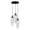 Modern Black Chandelier, 36 x 36 cm, Adjustable Height 130 cm | Metal Body, 3 x E27 Max 40W | Stylish Lighting for Home & Office Décor