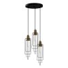Modern Black Chandelier, 36 x 36 cm, Adjustable Height 130 cm | Metal Body, 3 x E27 Max 40W | Stylish Lighting for Home & Office Décor