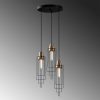 Modern Black Chandelier, 36 x 36 cm, Adjustable Height 130 cm | Metal Body, 3 x E27 Max 40W | Stylish Lighting for Home & Office Décor