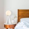 Scandinavian Style Table Lamp, White Metal Body, 43 cm Height, 19 x 19 cm Base, E27 Socket, 40W Max, 200 cm Cable | Elegant & Minimalist Design