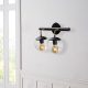 Industrial Wall Lamp, Black Metal Body, 41 x 20 cm, Height: 28 cm, 2 x E27 Max 40W, IP20 | Stylish & Functional Lighting for Modern Spaces