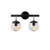 Industrial Wall Lamp, Black Metal Body, 41 x 20 cm, Height: 28 cm, 2 x E27 Max 40W, IP20 | Stylish & Functional Lighting for Modern Spaces