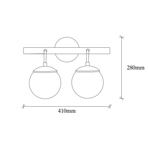 Opviq, 584TTM1948, Industrial wall lamp, Black metal housing, 41 x 20 cm, Height: 28 cm, 2 x E27 Max 40W, IP20 | Stylish and functional lighting for modern spaces