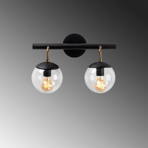 Opviq, 584TTM1948, Industrial wall lamp, Black metal housing, 41 x 20 cm, Height: 28 cm, 2 x E27 Max 40W, IP20 | Stylish and functional lighting for modern spaces