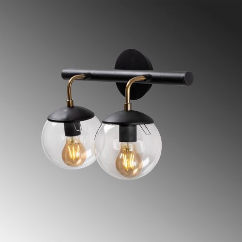 Opviq, 584TTM1948, Industrial wall lamp, Black metal housing, 41 x 20 cm, Height: 28 cm, 2 x E27 Max 40W, IP20 | Stylish and functional lighting for modern spaces