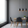 Modern Industrial Chandelier, Black Metal Body, 70 x 20 cm, Adjustable Height 125 cm, 3 x E27 Socket, Elegant Scandinavian Design for Home & Office