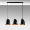 Modern Industrial Chandelier, Black Metal Body, 70 x 20 cm, Adjustable Height 125 cm, 3 x E27 Socket, Elegant Scandinavian Design for Home & Office