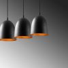 Modern Industrial Chandelier, Black Metal Body, 70 x 20 cm, Adjustable Height 125 cm, 3 x E27 Socket, Elegant Scandinavian Design for Home & Office