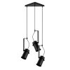 Industrial Black Chandelier, Metal Body, 40 x 40 cm, Height 126 cm, Adjustable, 3 x E27 Max 40W, IP20 | Perfect for Modern Home Decor & Lighting