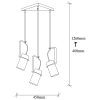 Industrial Black Chandelier, Metal Body, 40 x 40 cm, Height 126 cm, Adjustable, 3 x E27 Max 40W, IP20 | Perfect for Modern Home Decor & Lighting