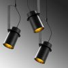 Industrial Black Chandelier, Metal Body, 40 x 40 cm, Height 126 cm, Adjustable, 3 x E27 Max 40W, IP20 | Perfect for Modern Home Decor & Lighting