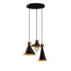 Modern Black Chandelier, 67 x 67 cm, Adjustable Height, Metal Body, 3 x E27 Max 40W, Elegant Scandinavian Design for Glamorous Spaces