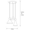 Modern Black Chandelier, 67 x 67 cm, Adjustable Height, Metal Body, 3 x E27 Max 40W, Elegant Scandinavian Design for Glamorous Spaces