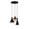 Modern Black Chandelier, 67 x 67 cm, Adjustable Height, Metal Body, 3 x E27 Max 40W, Elegant Scandinavian Design for Glamorous Spaces