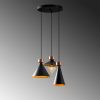 Modern Black Chandelier, 67 x 67 cm, Adjustable Height, Metal Body, 3 x E27 Max 40W, Elegant Scandinavian Design for Glamorous Spaces
