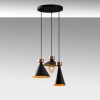 Modern Black Chandelier, 67 x 67 cm, Adjustable Height, Metal Body, 3 x E27 Max 40W, Elegant Scandinavian Design for Glamorous Spaces