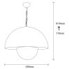Modern Industrial Chandelier, Black Metal Body, 60 x 60 cm, Height 101 cm | E27 Socket, Max 40W | Stylish Lighting for Scandinavian & Novelty Decor