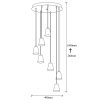 Elegant Vintage Chandelier, Metal Body, 50 x 50 cm, Adjustable Height 24-104 cm, 7 x E27 Max 40W, IP20 | Glamorous Lighting for Modern Spaces