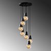 Industrial Chandelier, Black Metal Body, 50 x 50 cm, Adjustable Height 24-104 cm, 7 x E27 Max 40W, IP20 | Modern Plain Design for Home & Office
