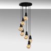 Industrial Chandelier, Black Metal Body, 50 x 50 cm, Adjustable Height 24-104 cm, 7 x E27 Max 40W, IP20 | Modern Plain Design for Home & Office
