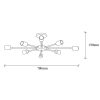 Modern White Chandelier, 78 x 78 cm, Metal Body, 19 cm Height, 8 x E27 Max 40W | Elegant Design for Home & Office, IP20 Rated