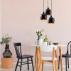Modern Industrial Chandelier, Black Metal Body, 46 x 46 cm, Height 124 cm, Adjustable, 3 x E27 Max 40W | Stylish Lighting for Home & Office