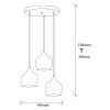 Modern Industrial Chandelier, Black Metal Body, 46 x 46 cm, Height 124 cm, Adjustable, 3 x E27 Max 40W | Stylish Lighting for Home & Office