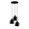 Modern Industrial Chandelier, Black Metal Body, 46 x 46 cm, Height 124 cm, Adjustable, 3 x E27 Max 40W | Stylish Lighting for Home & Office