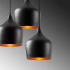 Modern Industrial Chandelier, Black Metal Body, 46 x 46 cm, Height 124 cm, Adjustable, 3 x E27 Max 40W | Stylish Lighting for Home & Office