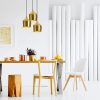 Elegant Gold Chandelier, 46 x 46 cm, Height 124 cm | Adjustable, Metal Body, 3 x E27 Max 40W | Modern Glam Design for Stylish Interiors