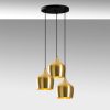 Elegant Gold Chandelier, 46 x 46 cm, Height 124 cm | Adjustable, Metal Body, 3 x E27 Max 40W | Modern Glam Design for Stylish Interiors