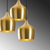 Elegant Gold Chandelier, 46 x 46 cm, Height 124 cm | Adjustable, Metal Body, 3 x E27 Max 40W | Modern Glam Design for Stylish Interiors