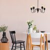 Elegant Black Chandelier, 60 x 60 cm, Metal Body, 5 x E27 Max 40W | Baroque & Industrial Design | Perfect for Traditional & Southwestern Decor