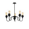 Elegant Black Chandelier, 60 x 60 cm, Metal Body, 5 x E27 Max 40W | Baroque & Industrial Design | Perfect for Traditional & Southwestern Decor