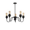 Elegant Black Chandelier, 60 x 60 cm, Metal Body, 5 x E27 Max 40W | Baroque & Industrial Design | Perfect for Traditional & Southwestern Decor