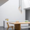 Elegant Scandinavian Chandelier, Silver Metal Body, 40 x 40 cm, Height 136 cm, Adjustable, 7 x E27 Max 40W, Perfect for Modern Interiors