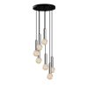 Elegant Scandinavian Chandelier, Silver Metal Body, 40 x 40 cm, Height 136 cm, Adjustable, 7 x E27 Max 40W, Perfect for Modern Interiors