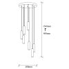 Elegant Scandinavian Chandelier, Silver Metal Body, 40 x 40 cm, Height 136 cm, Adjustable, 7 x E27 Max 40W, Perfect for Modern Interiors