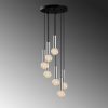 Elegant Scandinavian Chandelier, Silver Metal Body, 40 x 40 cm, Height 136 cm, Adjustable, 7 x E27 Max 40W, Perfect for Modern Interiors