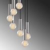 Elegant Scandinavian Chandelier, Silver Metal Body, 40 x 40 cm, Height 136 cm, Adjustable, 7 x E27 Max 40W, Perfect for Modern Interiors