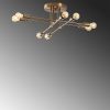 Elegant Vintage Copper Chandelier, 67 x 67 cm, 22 cm Height | Metal Body, 8 x E27 Max 40W | Modern Design for Stylish Home Décor, IP20 Rated