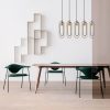 Modern Chandelier with Metal Body, Black & Gold, 132 cm Height | Adjustable, 5 x E27 Sockets, IP20 | Perfect for Glam & Scandinavian Decor