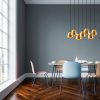 Elegant Gold Chandelier, 85 x 35 cm, Height 113 cm | Adjustable, 7 x E27 Max 40W | Modern Glam Scandinavian Design for Stylish Interiors