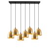 Elegant Gold Chandelier, 85 x 35 cm, Height 113 cm | Adjustable, 7 x E27 Max 40W | Modern Glam Scandinavian Design for Stylish Interiors