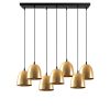 Elegant Gold Chandelier, 85 x 35 cm, Height 113 cm | Adjustable, 7 x E27 Max 40W | Modern Glam Scandinavian Design for Stylish Interiors