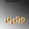 Elegant Gold Chandelier, 85 x 35 cm, Height 113 cm | Adjustable, 7 x E27 Max 40W | Modern Glam Scandinavian Design for Stylish Interiors