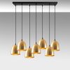 Elegant Gold Chandelier, 85 x 35 cm, Height 113 cm | Adjustable, 7 x E27 Max 40W | Modern Glam Scandinavian Design for Stylish Interiors
