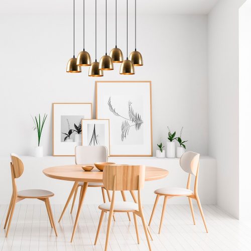 Opviq, 584TTM1370, Elegant Vintage Chandelier, Metal Body, 85 x 35 cm, Height 113 cm | Adjustable, 7 x E27 Max 40W | Modern Glam Scandinavian Design for Home Decor